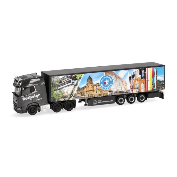 Herpa DAF XG+ (6x2) gardintrailer-sættevognstræk Bücheler Wuppertal