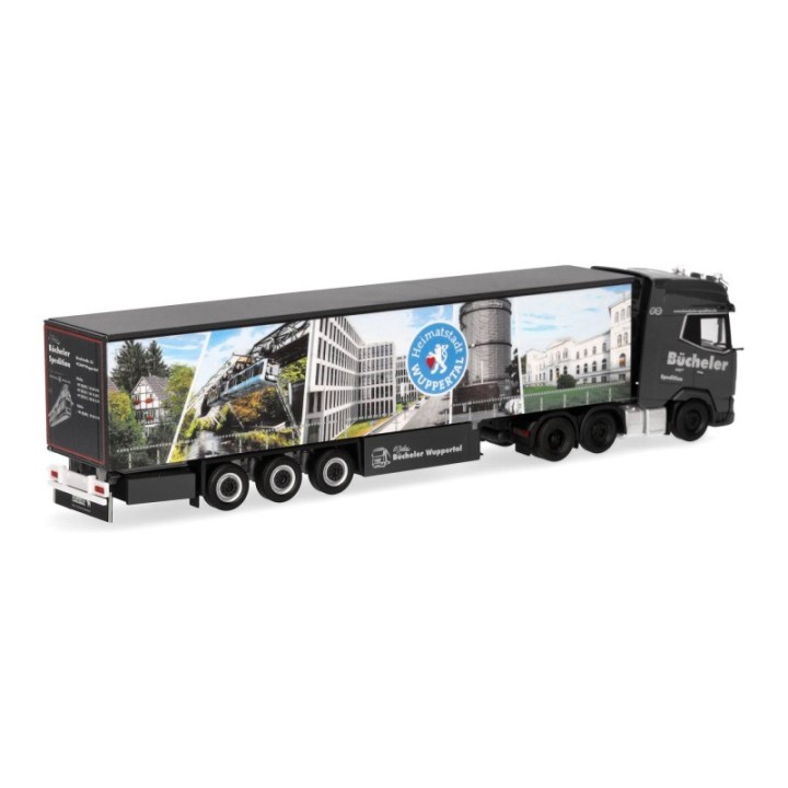 Herpa DAF XG+ (6x2) gardintrailer-sættevognstræk Bücheler Wuppertal – produktbillede 2