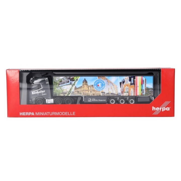 Herpa DAF XG+ (6x2) gardintrailer-sættevognstræk Bücheler Wuppertal – produktbillede 5