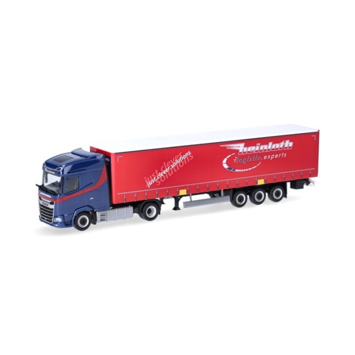 Herpa DAF XG gardintrailer-sættevognstræk Heinloth