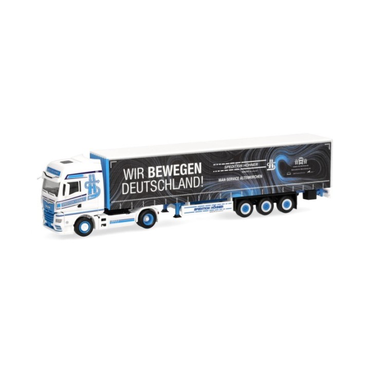 Herpa MAN TGX GX gardintrailer-sættevognstræk Spedition Höhner/Wir bewegen Deutschland
