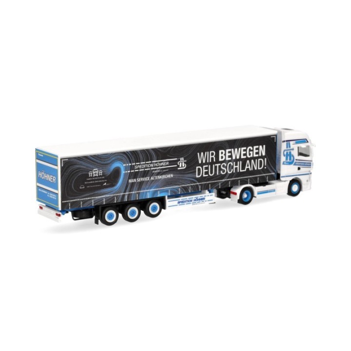 Herpa MAN TGX GX gardintrailer-sættevognstræk Spedition Höhner/Wir bewegen Deutschland – produktbillede 2