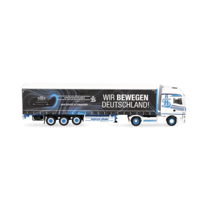 Herpa MAN TGX GX gardintrailer-sættevognstræk Spedition Höhner/Wir bewegen Deutschland – produktbillede 3