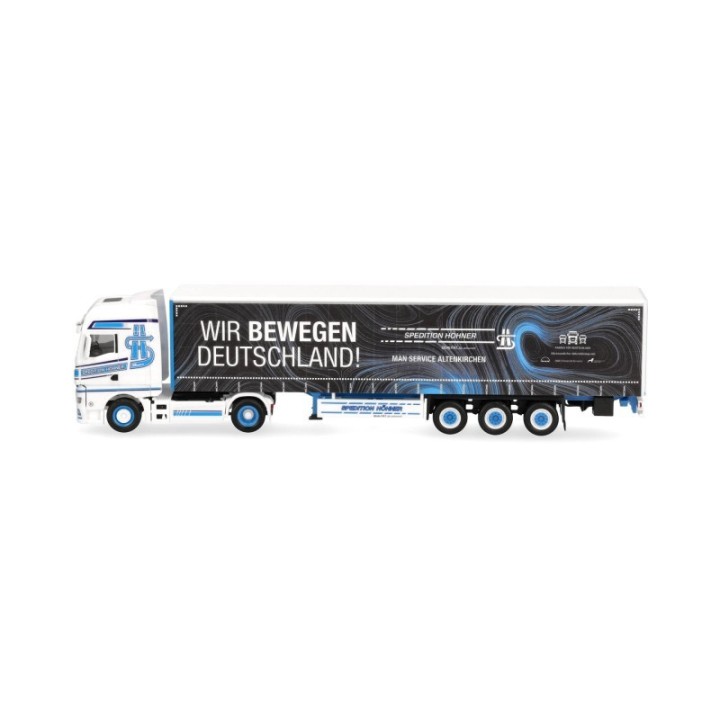 Herpa MAN TGX GX gardintrailer-sættevognstræk Spedition Höhner/Wir bewegen Deutschland – produktbillede 4