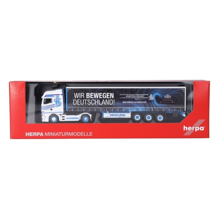 Herpa MAN TGX GX gardintrailer-sættevognstræk Spedition Höhner/Wir bewegen Deutschland – produktbillede 5