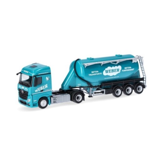 Herpa Mercedes-Benz Actros 18 Streamspace Eutersilo-sættevognstræk Weber Betonpumpen (Österreich)