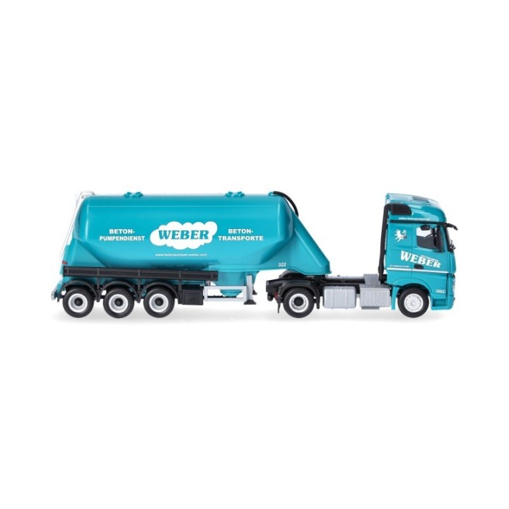Herpa Mercedes-Benz Actros 18 Streamspace Eutersilo-sættevognstræk Weber Betonpumpen (Österreich) – produktbillede 3