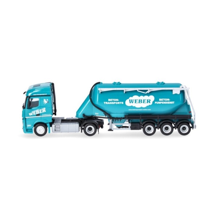 Herpa Mercedes-Benz Actros 18 Streamspace Eutersilo-sættevognstræk Weber Betonpumpen (Österreich) – produktbillede 4
