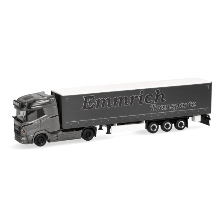 Herpa DAF XG+ gardintrailer-sættevognstræk Emmrich Transporte