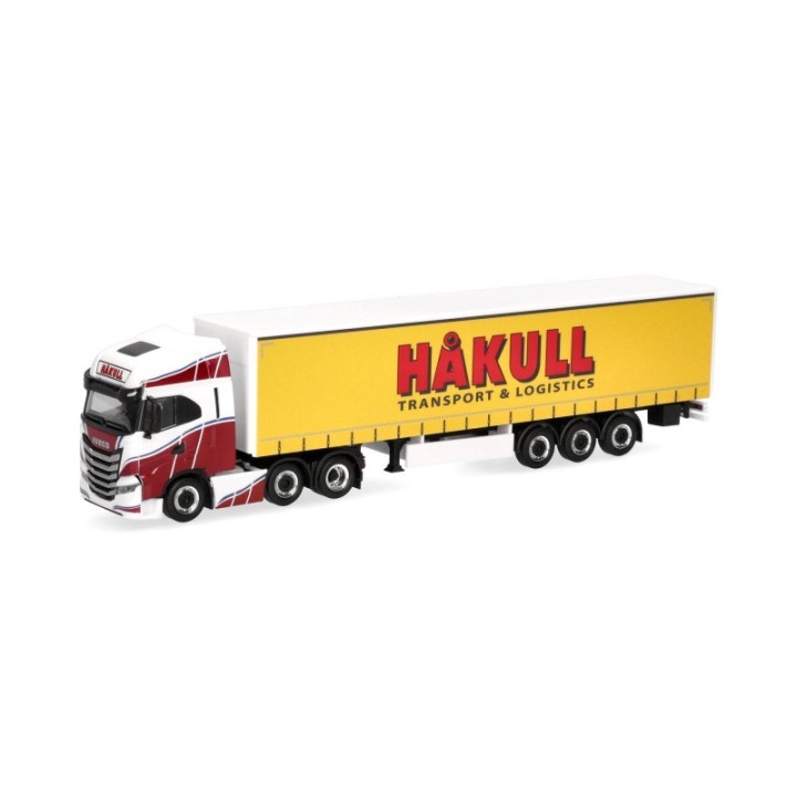 Herpa Iveco S-Way gardintrailer-sættevognstræk Hakull (N)