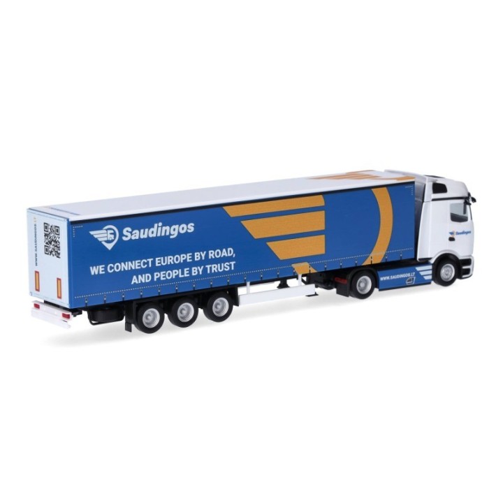 Herpa Mercedes-Benz Actros L ProCabin Bigspace gardintrailer-sættevognstræk Saudingo (Litauen/Siauliai) (LT) – produktbillede 2