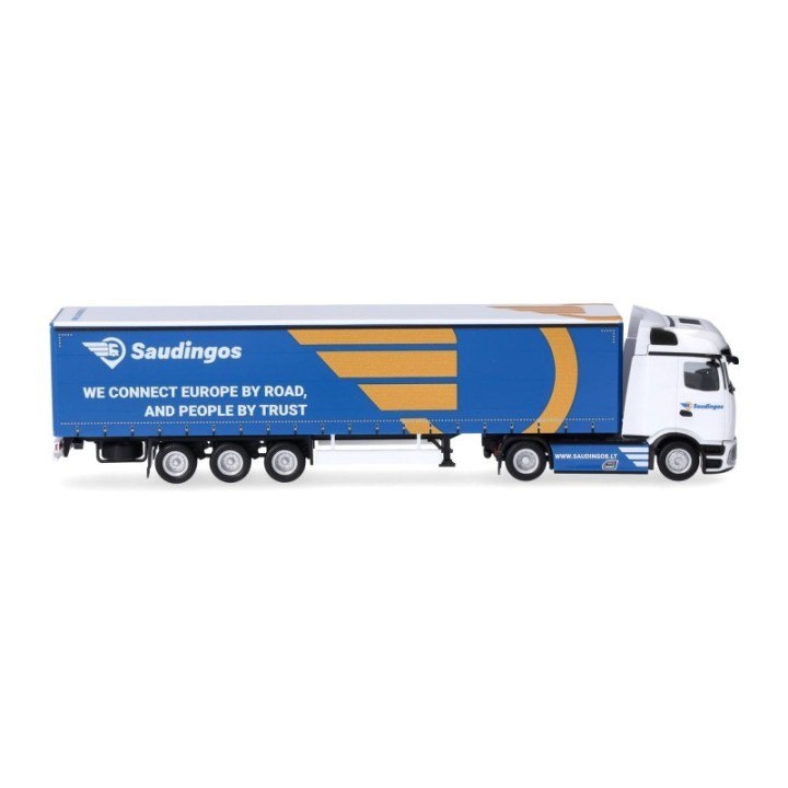 Herpa Mercedes-Benz Actros L ProCabin Bigspace gardintrailer-sættevognstræk Saudingo (Litauen/Siauliai) (LT) – produktbillede 3