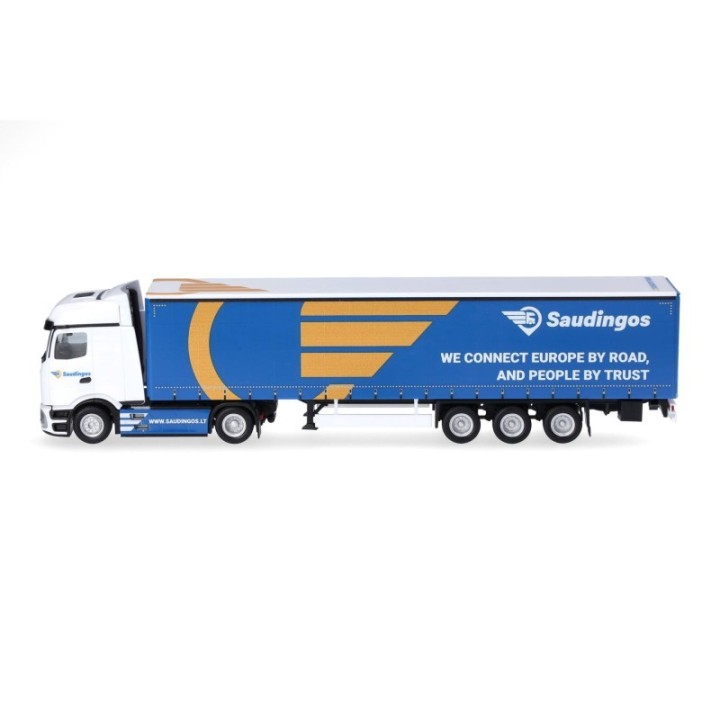 Herpa Mercedes-Benz Actros L ProCabin Bigspace gardintrailer-sættevognstræk Saudingo (Litauen/Siauliai) (LT) – produktbillede 4