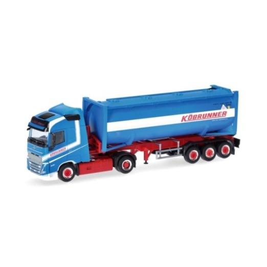 Herpa Volvo FH GL 2020 30ft Drucksilo-sættevognstræk Köbrunner (A)