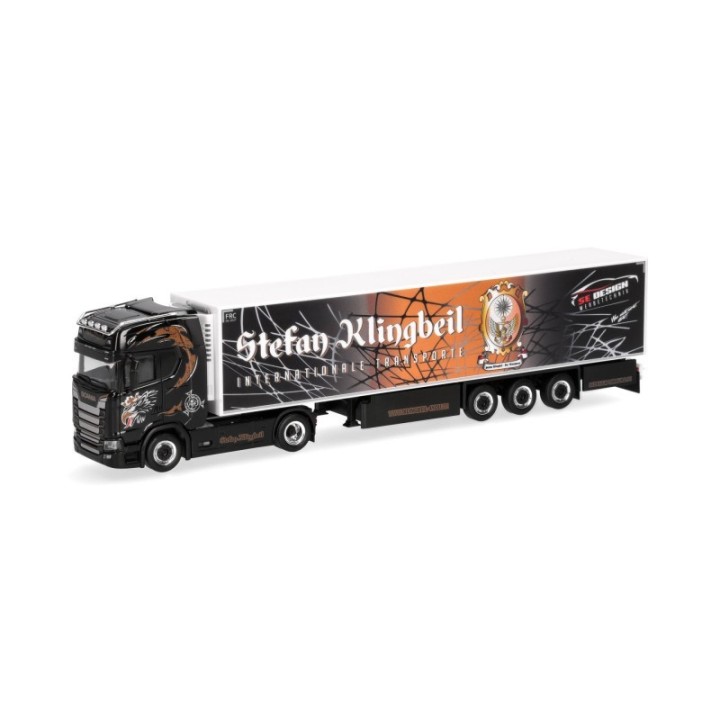 Herpa Scania CS 20 HD kølekasse-sættevognstræk Stefan Klingbeil Transporte (Hessen/Gladenbach)