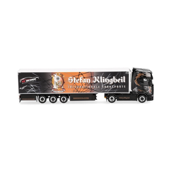 Herpa Scania CS 20 HD kølekasse-sættevognstræk Stefan Klingbeil Transporte (Hessen/Gladenbach) – produktbillede 3