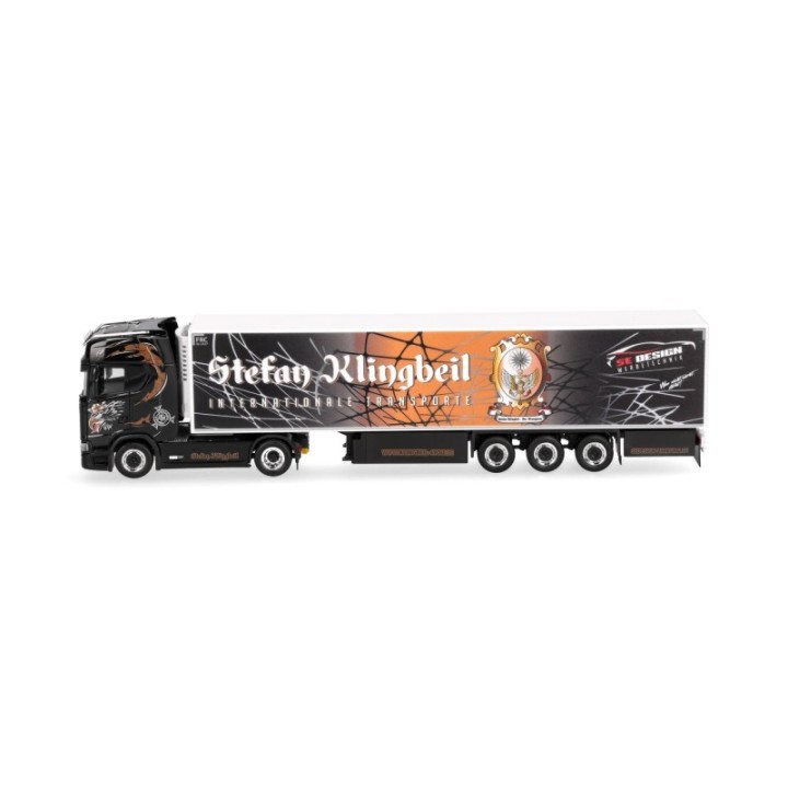 Herpa Scania CS 20 HD kølekasse-sættevognstræk Stefan Klingbeil Transporte (Hessen/Gladenbach) – produktbillede 4