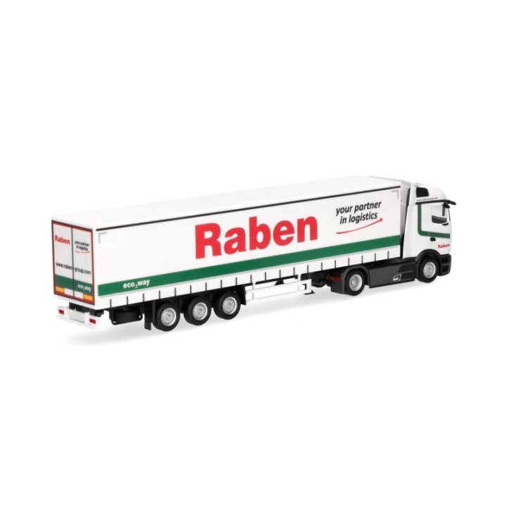 Herpa Mercedes-Benz Actros L ProCabin Streamspace gardintrailer-sættevognstræk Raben Logistics – produktbillede 2