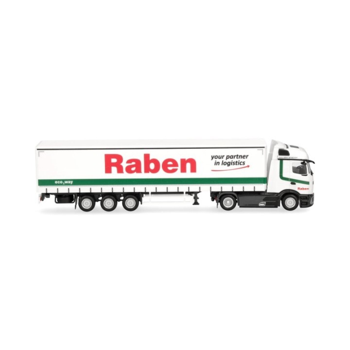 Herpa Mercedes-Benz Actros L ProCabin Streamspace gardintrailer-sættevognstræk Raben Logistics – produktbillede 3
