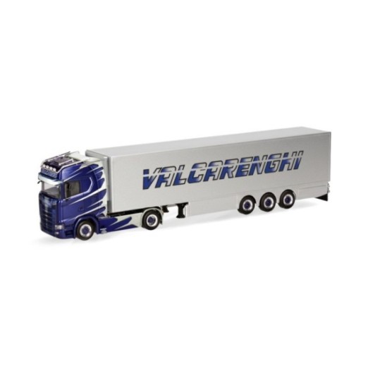 Herpa Scania CS 20 højt tag kølekasse-sættevognstræk Bruno Valcarenghi (I)