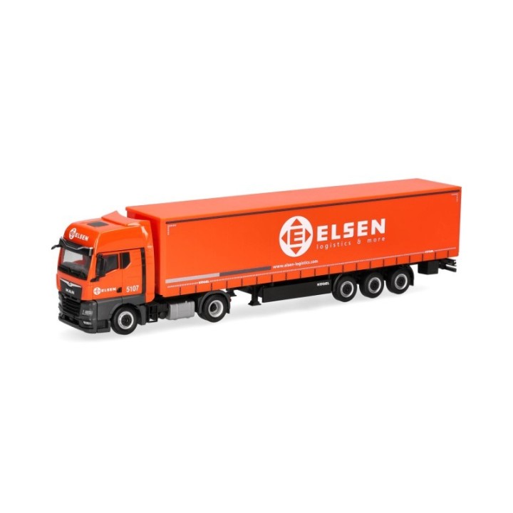 Herpa MAN TGX GX gardintrailer-sættevognstræk Elsen