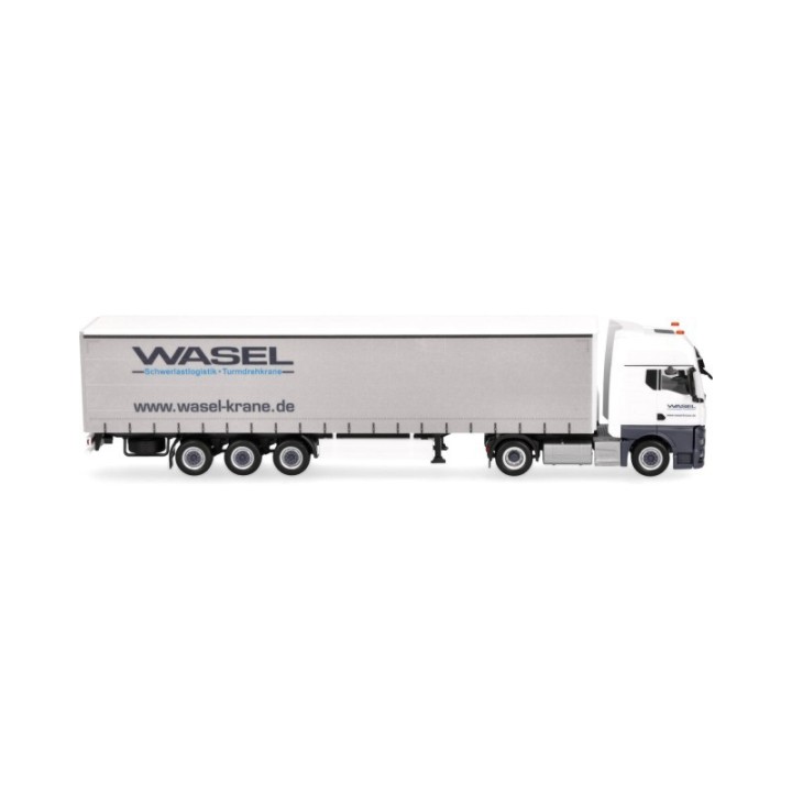 Herpa MAN TGX GX gardintrailer-sættevognstræk Wasel – produktbillede 3