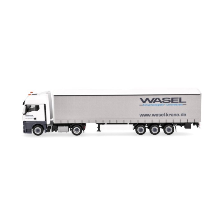 Herpa MAN TGX GX gardintrailer-sættevognstræk Wasel – produktbillede 4