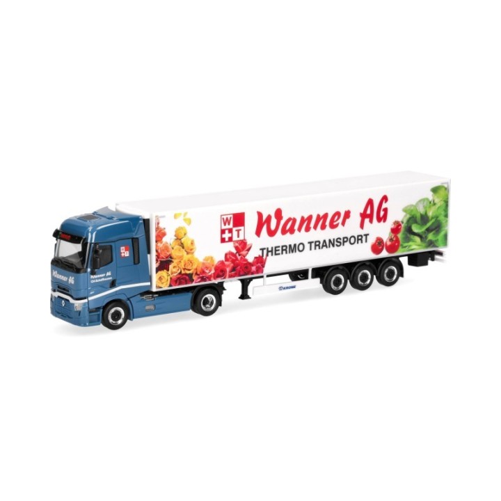 Herpa Renault T facelift kølekasse-sættevognstræk Wanner AG (Switzerland/Schaffhausen)