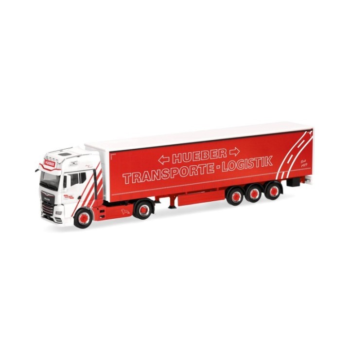 Herpa MAN TGX GX gardintrailer-sættevognstræk Hueber Heideck