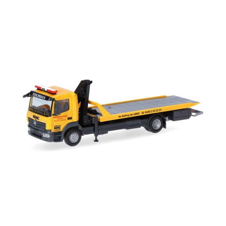 Herpa Mercedes-Benz Atego 13 Plateau-Abschlepp-LKW ADAC/Schlimbach