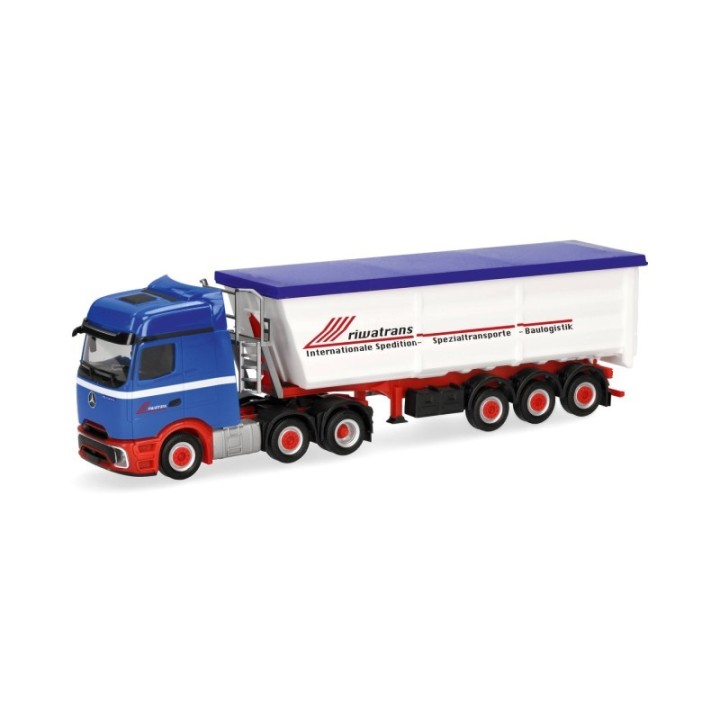 Herpa Mercedes-Benz Actros L ProCabin Bigspace Stahlmulden-sættevognstræk Riwatrans