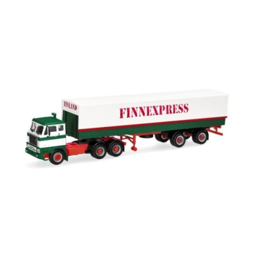 Herpa Volvo F88 presenningn-sættevognstræk Finnexpress (SF)