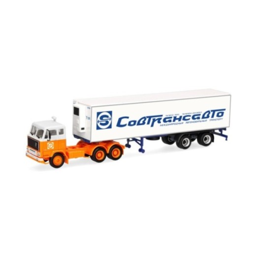 Herpa Volvo F89 kølekasse-sættevognstræk Sovtransavto (RUS)