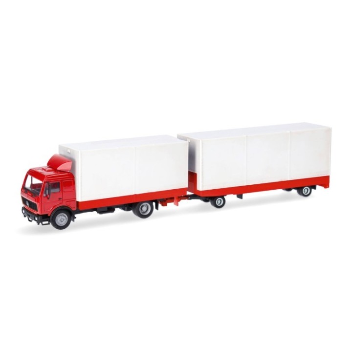 Herpa BASIC Mercedes-Benz NG Volumen-trækker-anhænger-kombination rød/hvid