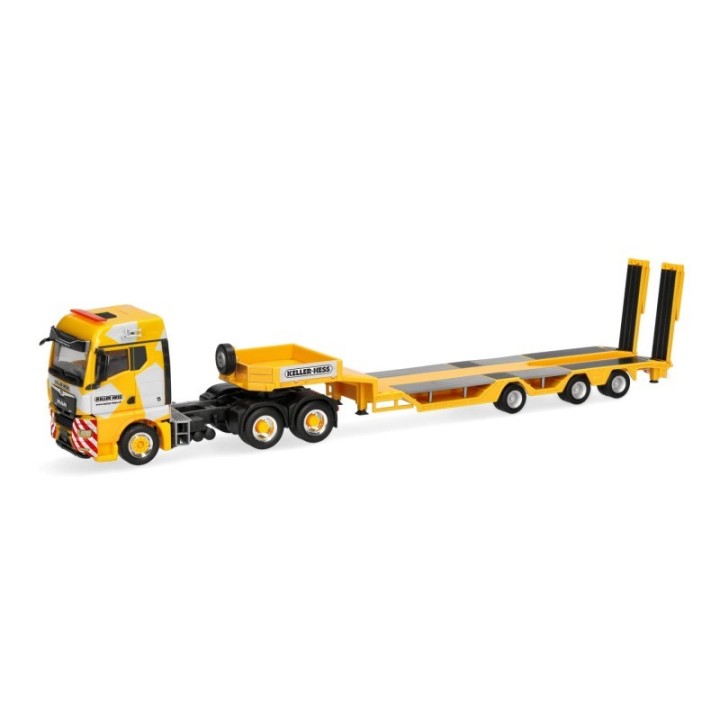 Herpa MAN TGX GM Allrounder-Tieflade-sættevognstræk Keller+Hess (CH)