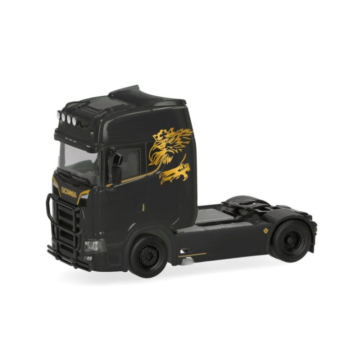 Herpa Scania CS 20 højt tag trækker mit Lampenbügel und Rammschutz 2-akslet sort