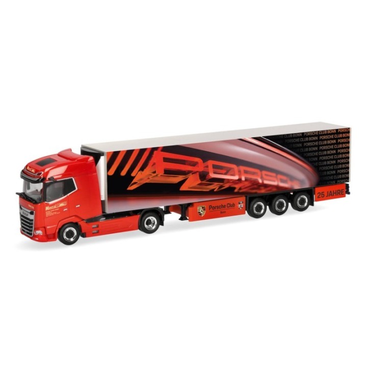 Herpa DAF XG kølekasse-sættevognstræk Spedition Wirtz/25 år Porsche Club Bonn