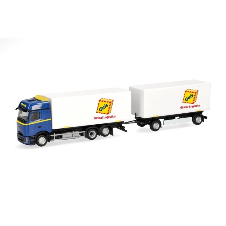 Herpa Mercedes-Benz Actros L ProCabin Bigspace Wechselkoffer-trækker-anhænger-kombination Geis