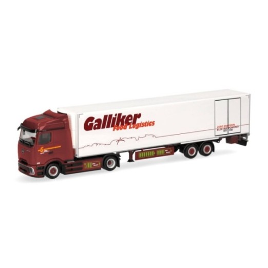 Herpa Mercedes-Benz eActros 600 Bigspace kølekasse-sættevognstræk Galliker (CH)