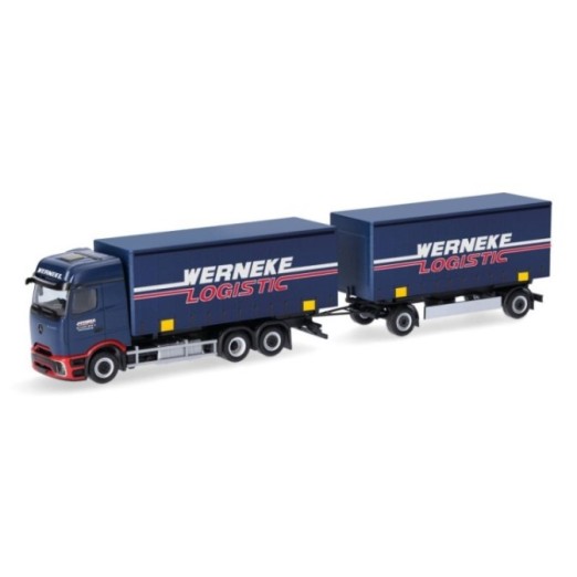Herpa Mercedes-Benz Actros L ProCabin Wechsel-gardintrailer-trækker-anhænger-kombination Werneke