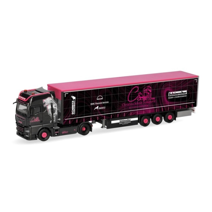 Herpa MAN TGX GX gardintrailer-sættevognstræk Christina Scheib