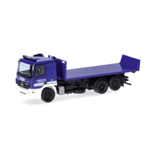 Herpa Mercedes-Benz Actros vekselladschassis-LKW mit Abrollflat THW Frankfurt/Main