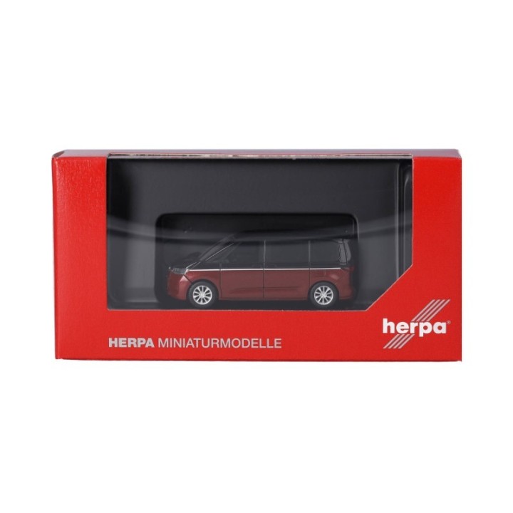 Herpa VW Multivan Deep-Black/Fortanarød – produktbillede 5
