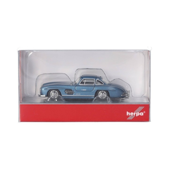 Herpa Mercedes-Benz 300 SL Flügeltürer hellblåmetallic – produktbillede 5