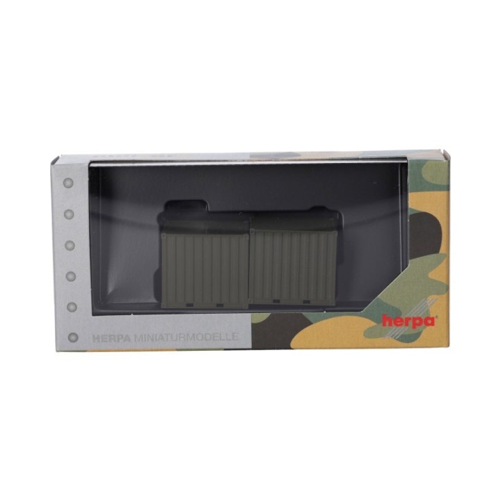 Herpa 2x 10ft Container Bundeswehr Bronzegrøn (unbedruckt) – produktbillede 5