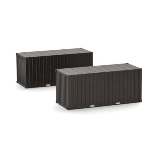 Herpa 2x 20ft Container Bundeswehr Bronzegrøn (unbedruckt)
