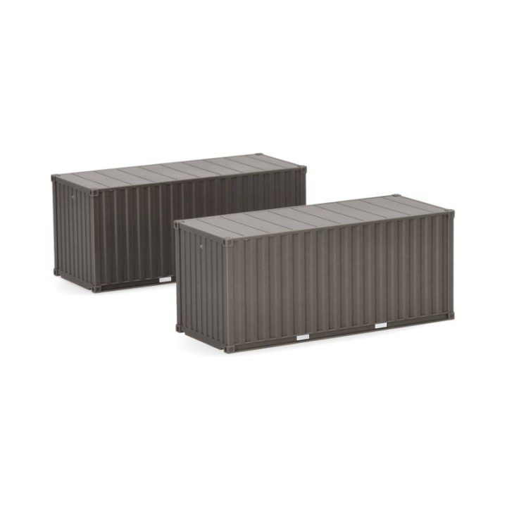 Herpa 2x 20ft Container Heer brungrå (unbedruckt)