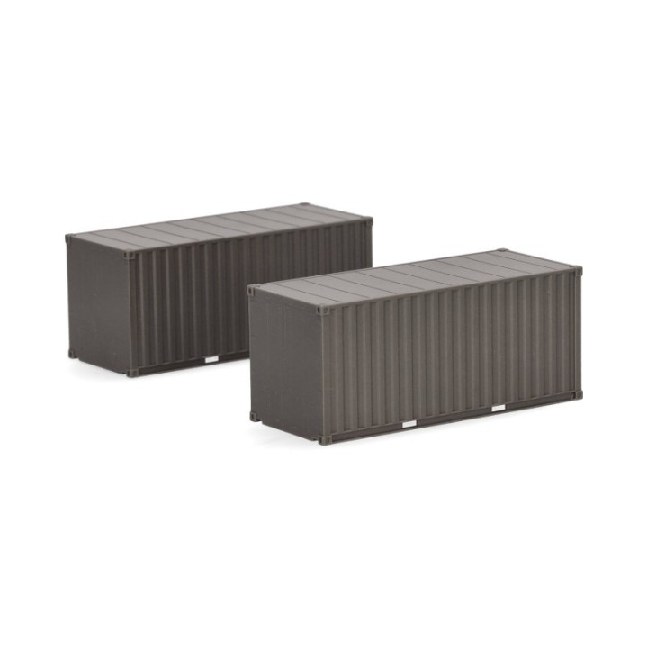 Herpa 2x 20ft Container Heer brungrå (unbedruckt) – produktbillede 2
