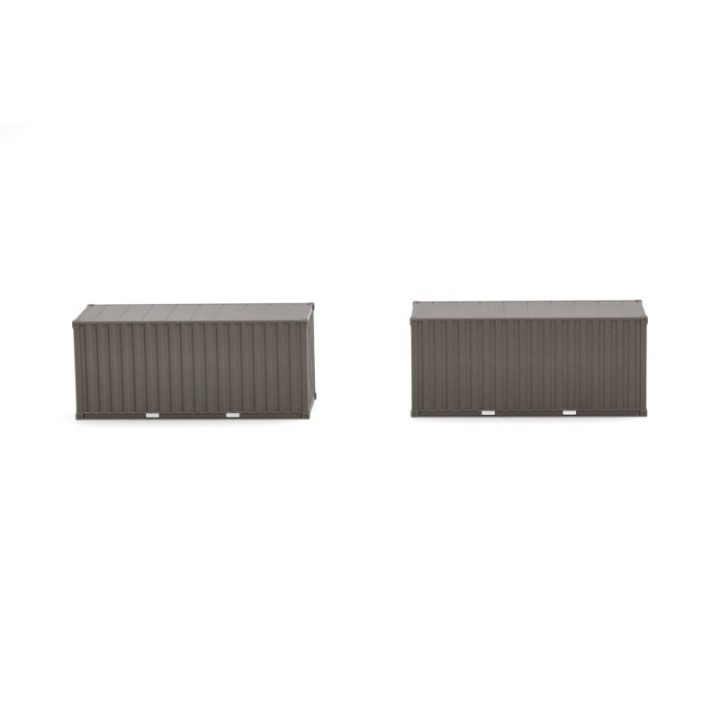 Herpa 2x 20ft Container Heer brungrå (unbedruckt) – produktbillede 3