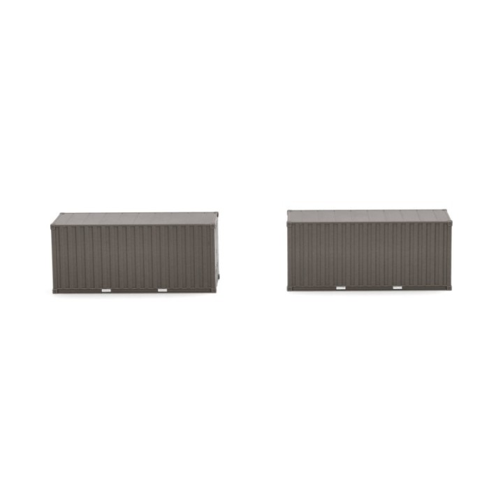 Herpa 2x 20ft Container Heer brungrå (unbedruckt) – produktbillede 4
